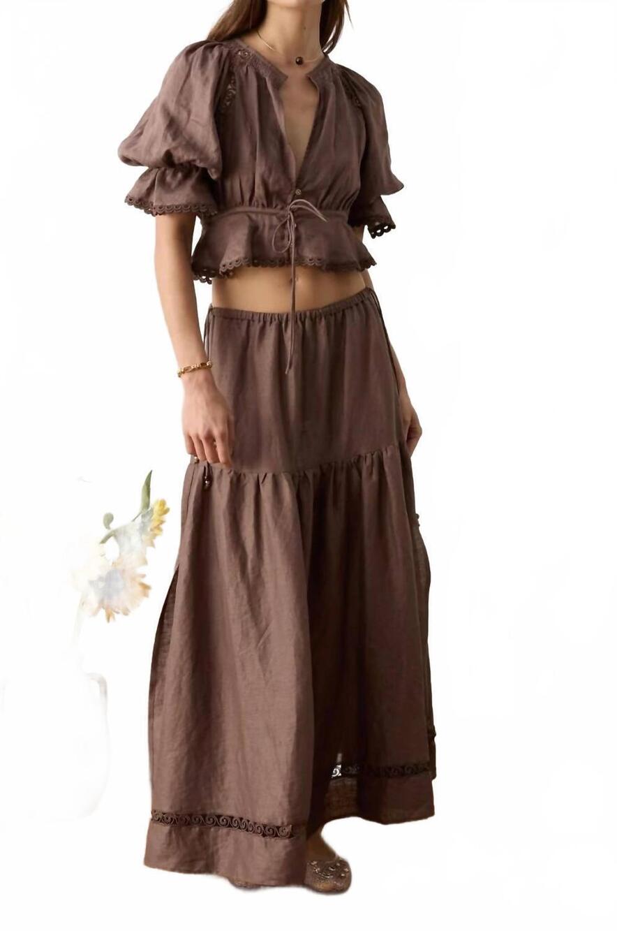 NEW BOTEH myra maxi skirt in brown